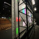 Truss-mounted theatrical movie screen